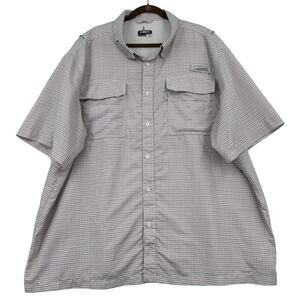 Habit Shirt Mens 3XL Red White Blue Plaid Vented Button Down Short Sleeve
